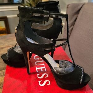 Guess Black High heels Karlee Multi Suede with